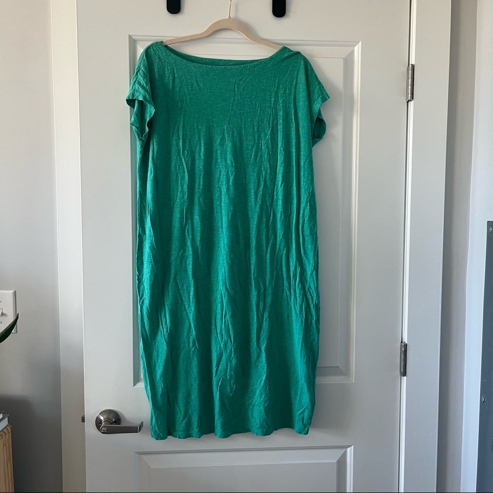 Eileen Fisher teal sack dress size L